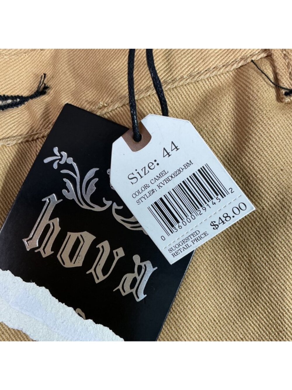 Hova Mens Camel Straight-Leg Jeans Size 44 New With Tags - Picture 6 of 11